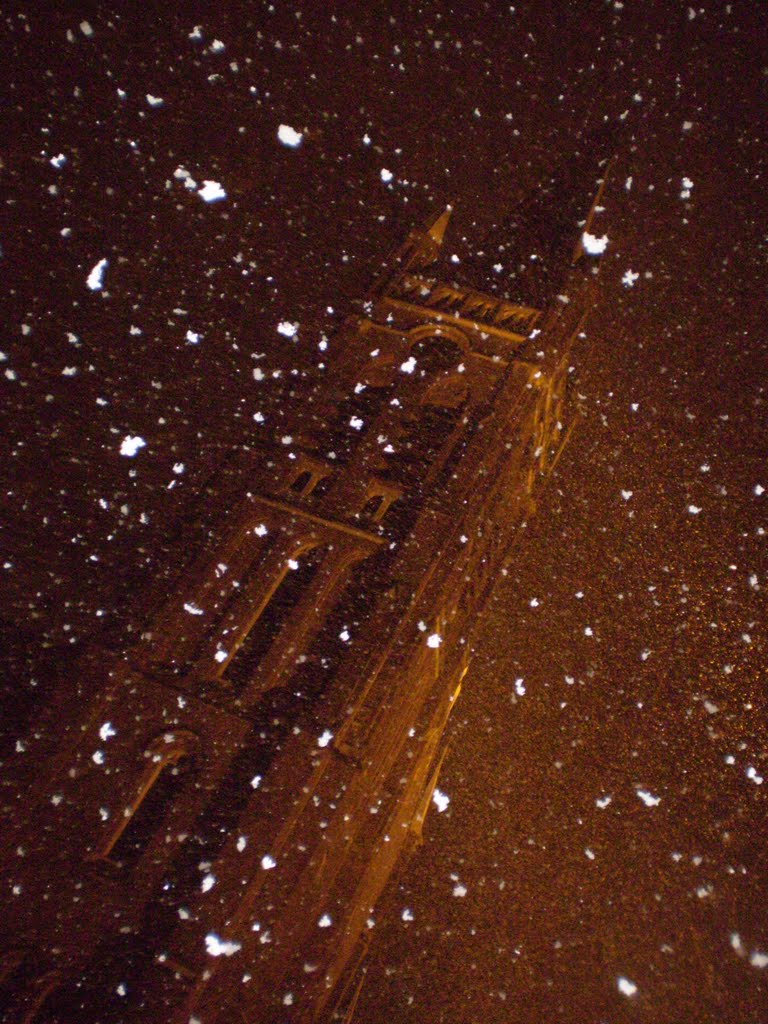 Church of Lichtervelde@snow during night by Mathias/foto