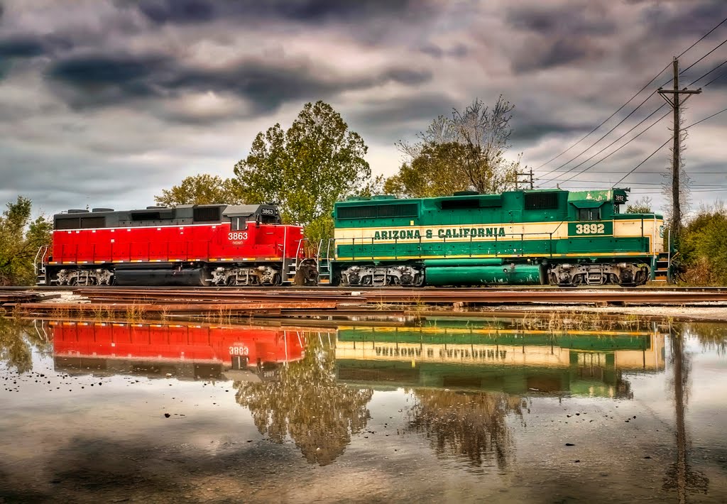 Red and Green Engines by Jerry Edward