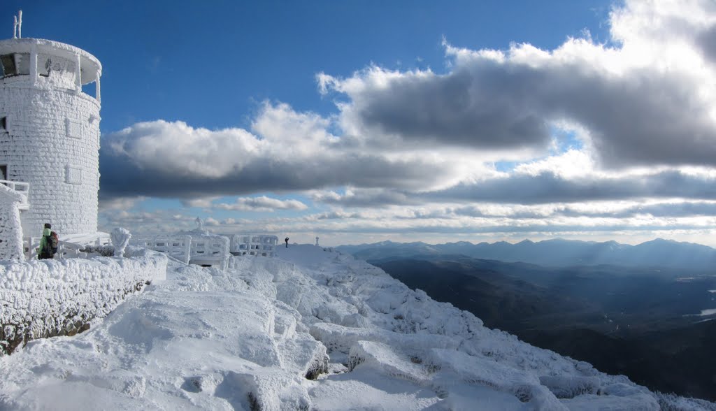 Panorama at summit of Whiteface Mt. in November by Rob Chen