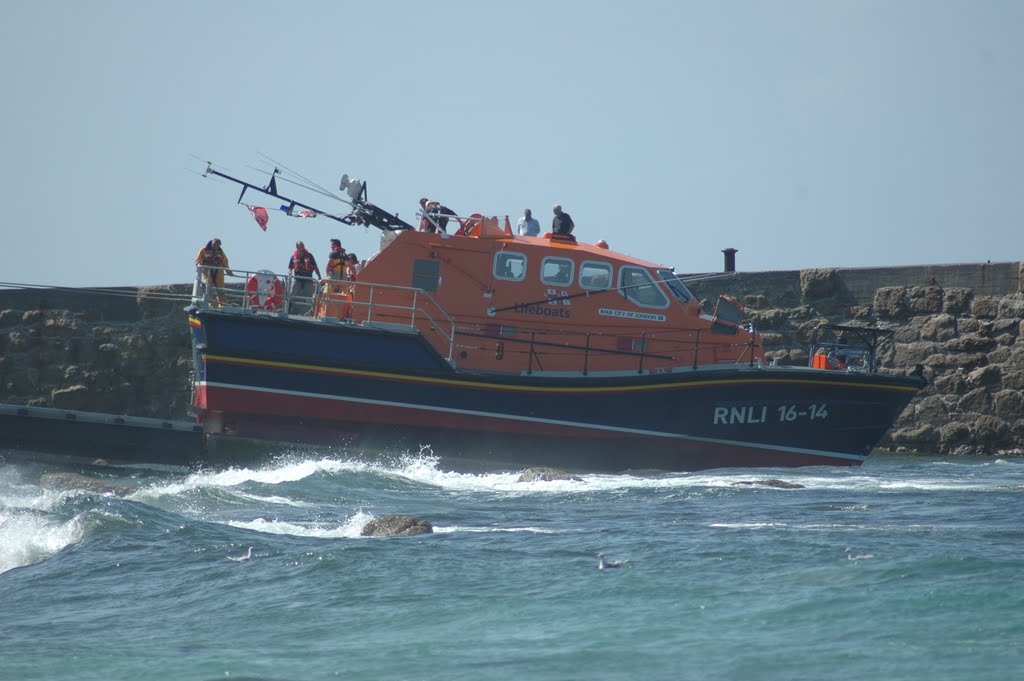 Sennen Cove Lifeboat On Slipway by Jake Wakefield