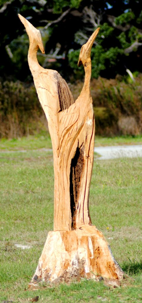 Tree Carving on the beach in Long Beach by RogueNeutron