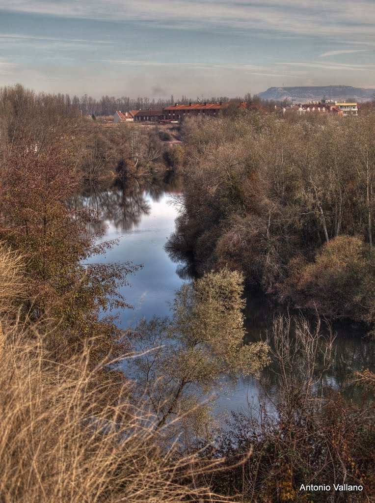 Rio Pisuerga con La Overuela al fondo by antonio.vallano