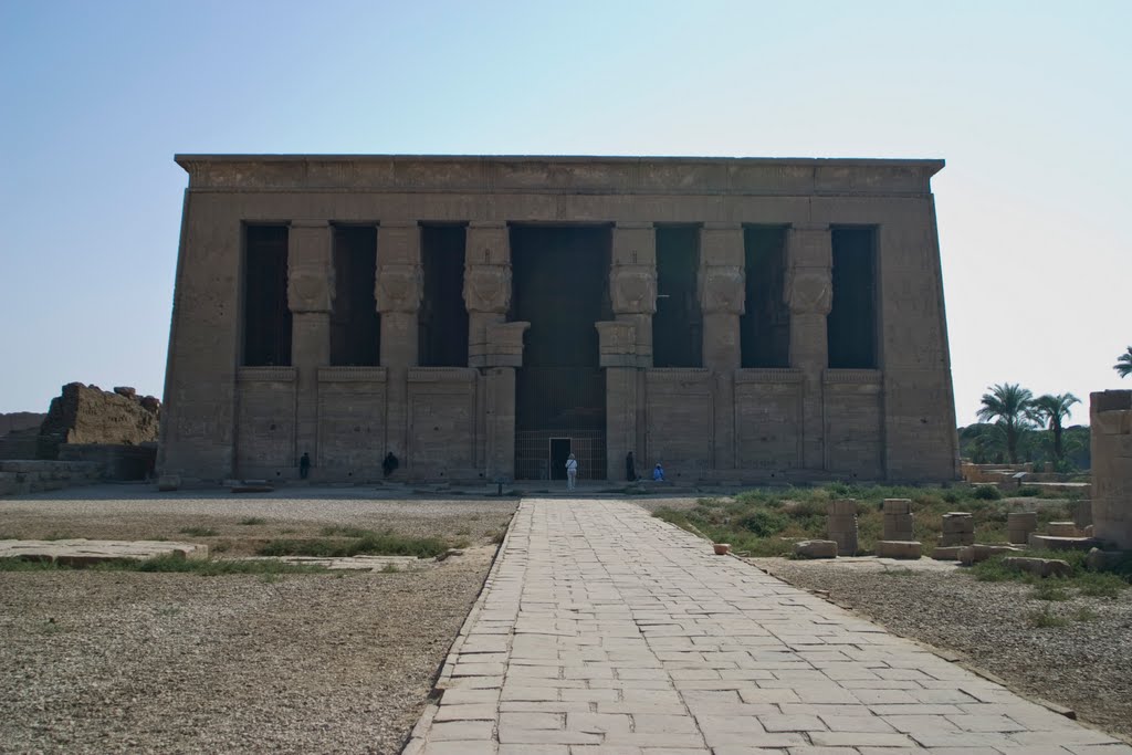 The Façade of the Hypostyle at the Temple of Hathor at Dendera. by davew@tidza