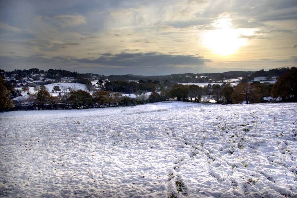 The snowfields of Corfe Mullen by Graham Hobbs