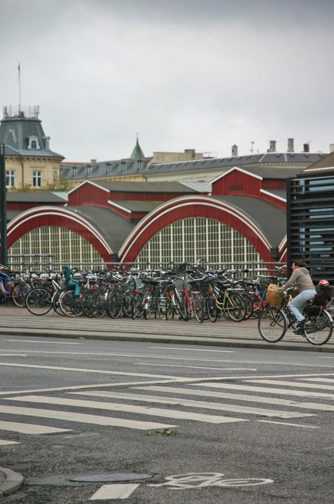 Bicycles at the railway station by Rimantas Kisielius