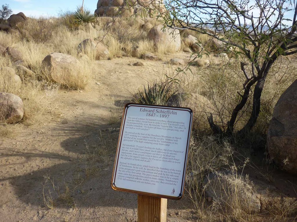 Ed Schieffelin Monument. Buried where he hid from the Apaches by Bill Cook