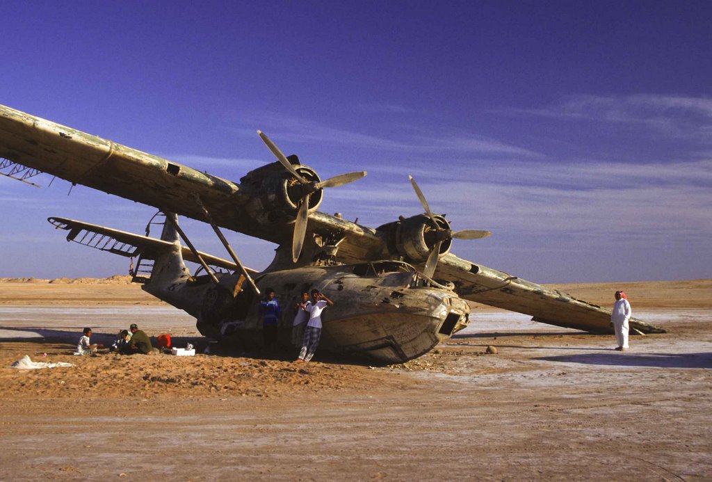 PBY Saudi Arabia. Ex 48397. The last Catalina to grace Croydon. Subsequently abandoned on beach at Ra's Ash Shaykh Humayd, Saudi Arabia, after an attack by Bedouins, March 1960. by Richard Desomme