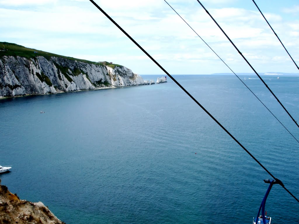 The Needles from the Chair Lift, Alum Bay, IOW by Ruth Craine