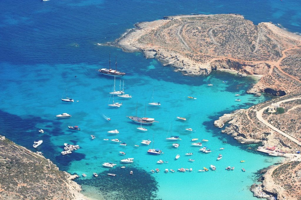 Blue Lagoon, Comino. Free aerial photo from www.fotoflight.co.uk by clarksn