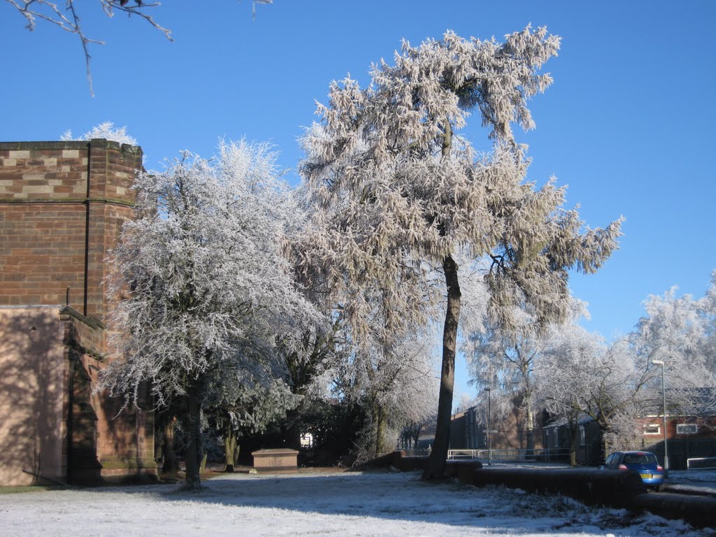 St James Church Yard, frosty morning December 2010 by JohnHW