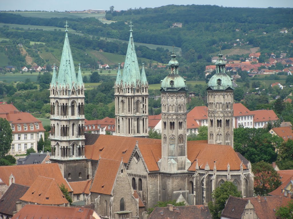 Naumburg Blick vom Turm St. Wenzel auf den Dom by Contessa