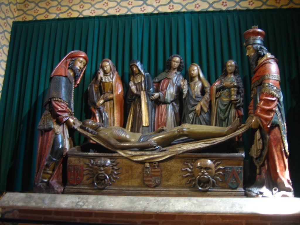 Medieval wooden Deposition - - Abbaye de St Pierre - Moissac by Kevin J. Norman