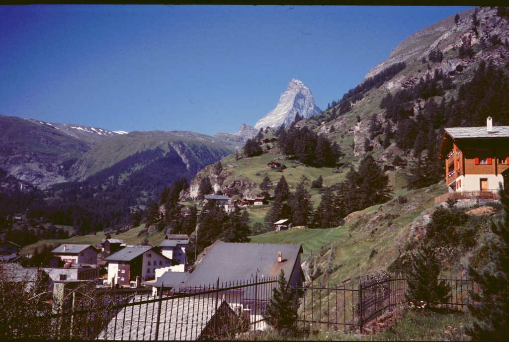 Zermatt from start of Rothorn Hut trail by Phil Hassler