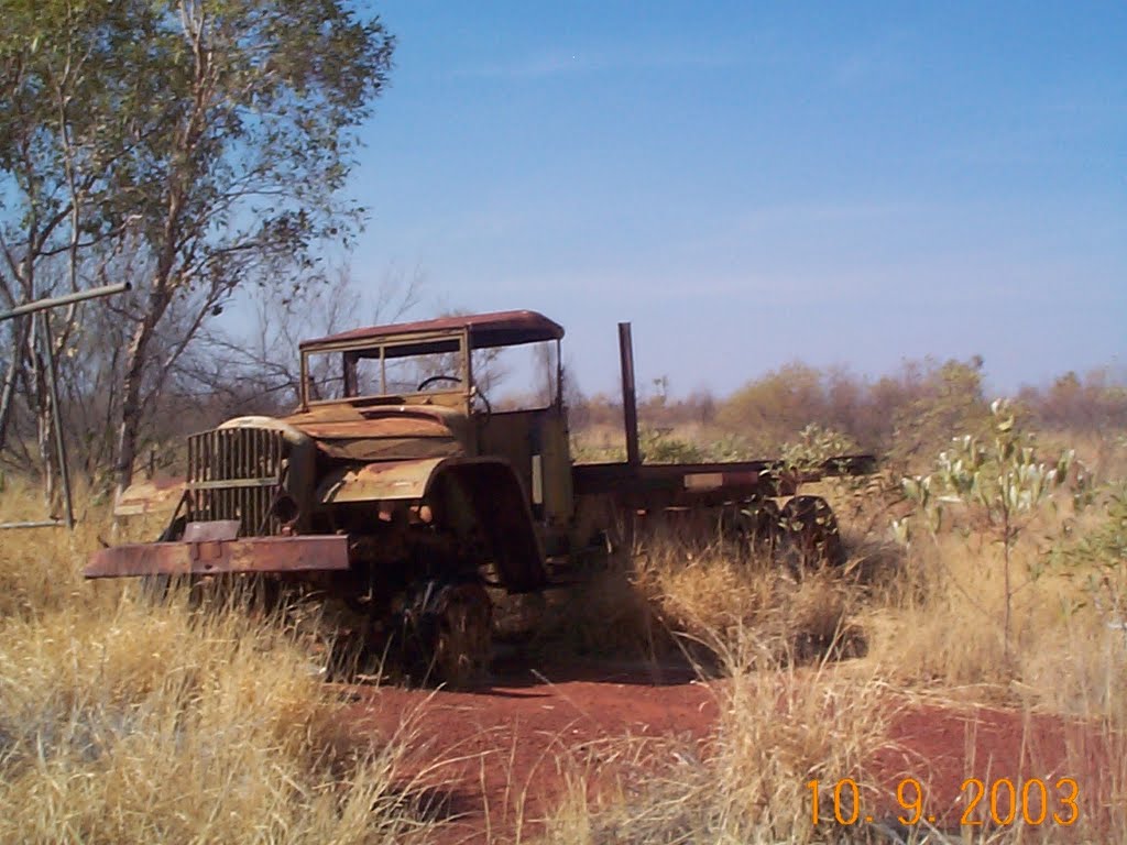 Old Mack truck, abandoned Carranya Roadhouse, Tanami Road 2003 by InTheBush