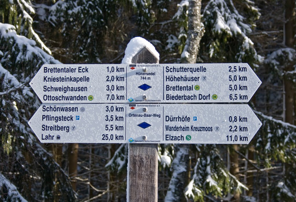 Wanderwegweiser auf dem Hünersedel by dbuehler