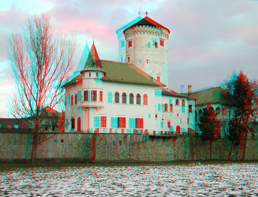 Budatin castle - 3D anaglyph by Miroslav Olesnanik