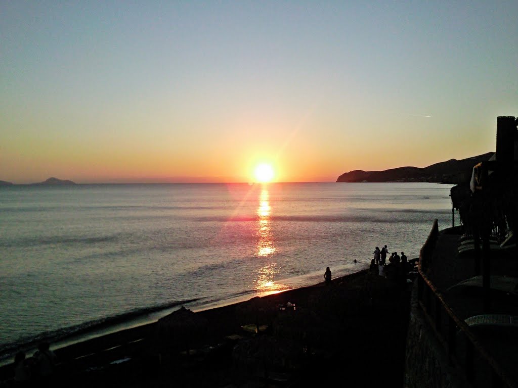 Sunset (from beach on south side of island), Santorini by marty11200