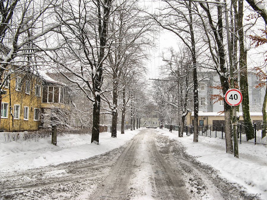 Winter. Chernyshevsky str. (earlier Stägemannstraße) by Тилигузов Сергей