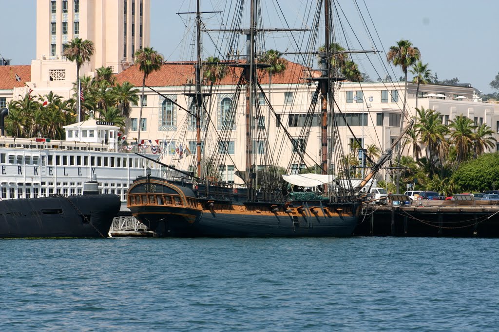 HMS Surprise in San Diego Bay by kdouthit