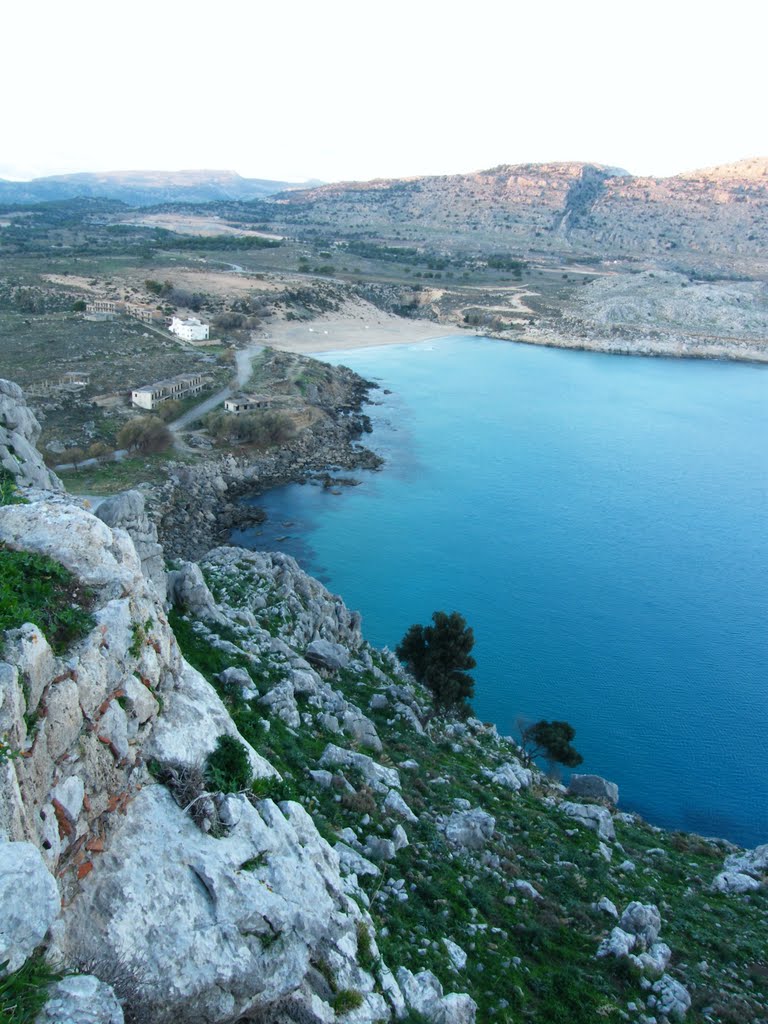 Agathi bay from pheraklos castle by savvas argyros