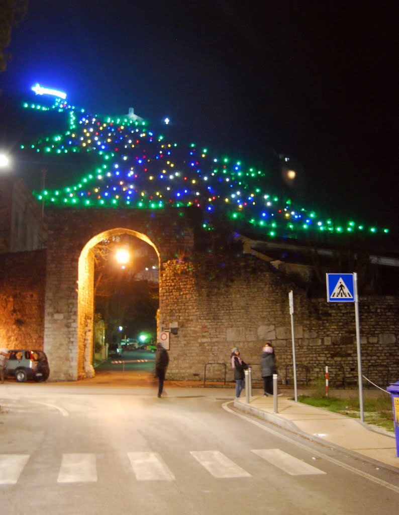 Gubbio: Porta degli Ortacci e l'albero più grande del mondo by stefano.incerpi