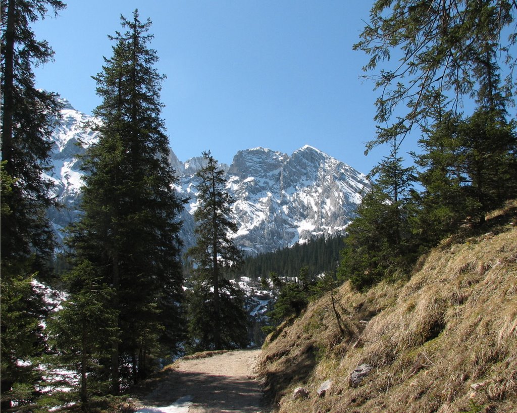 Westliche Wettersteinwand- Weg zum Schachen by Peter Schneider