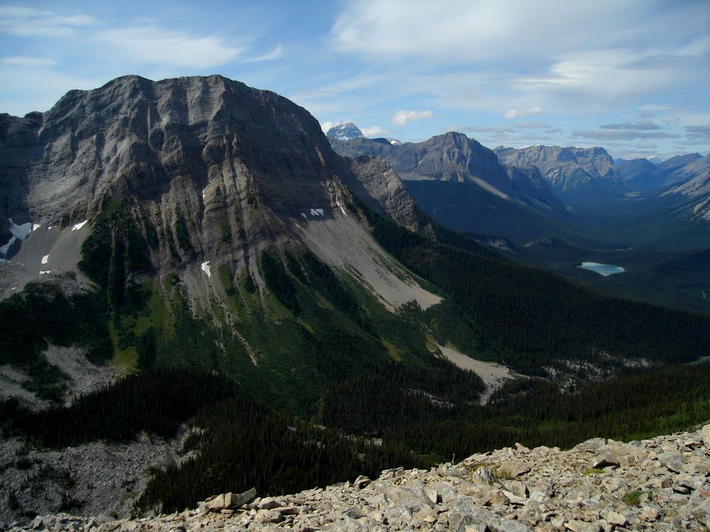 Mount Shark, Mount Assiniboine, Watridge Lake from Tent Ridge by M Delong