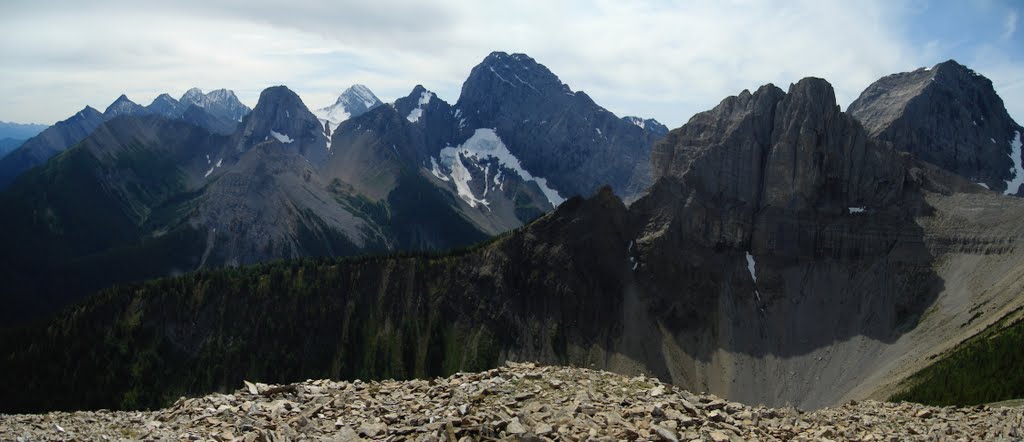 Robertson Glacier, Mount Sir Douglas, Mount Birdwood, the Fist, Mount Smuts, south of Tent Ridge by M Delong