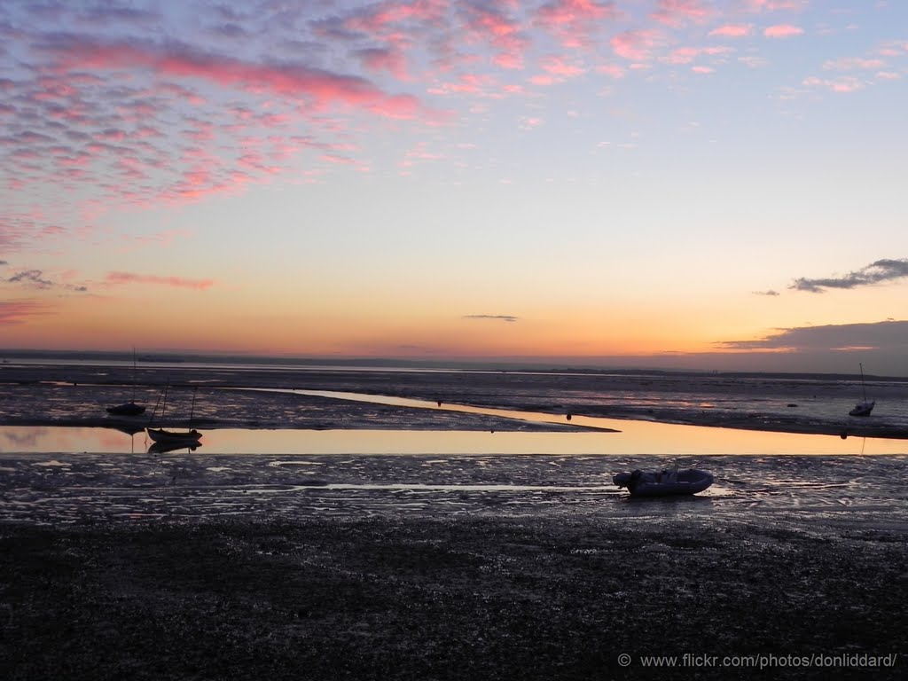 Leigh on sea essex england UK looking south across river thames by donliddard