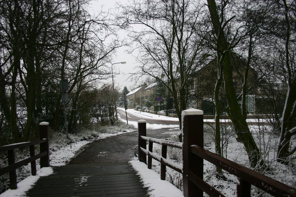 Bridge in the snow by J. E. Cabello