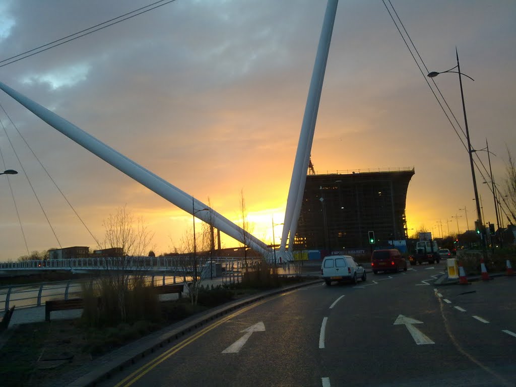 Sunrise at Newport saying Hello to the Millenium footbridge by ThatBloke