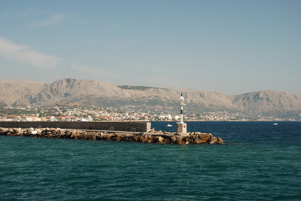 Light at entrance of Chios harbor by Evangelos Papanikola…