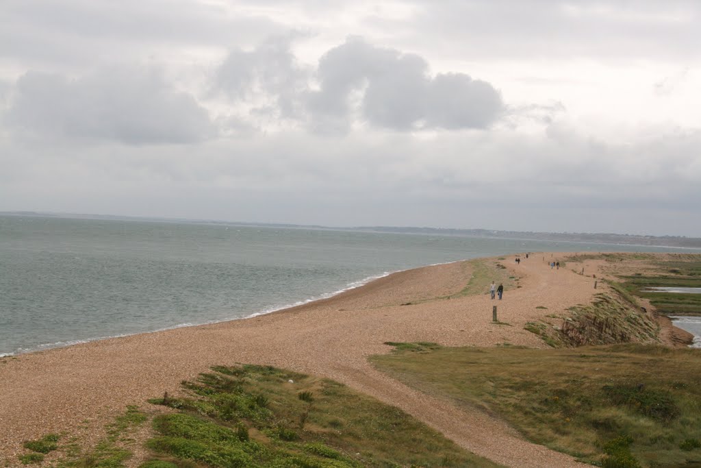 Beach from atop Hurst Castle by AbbieK