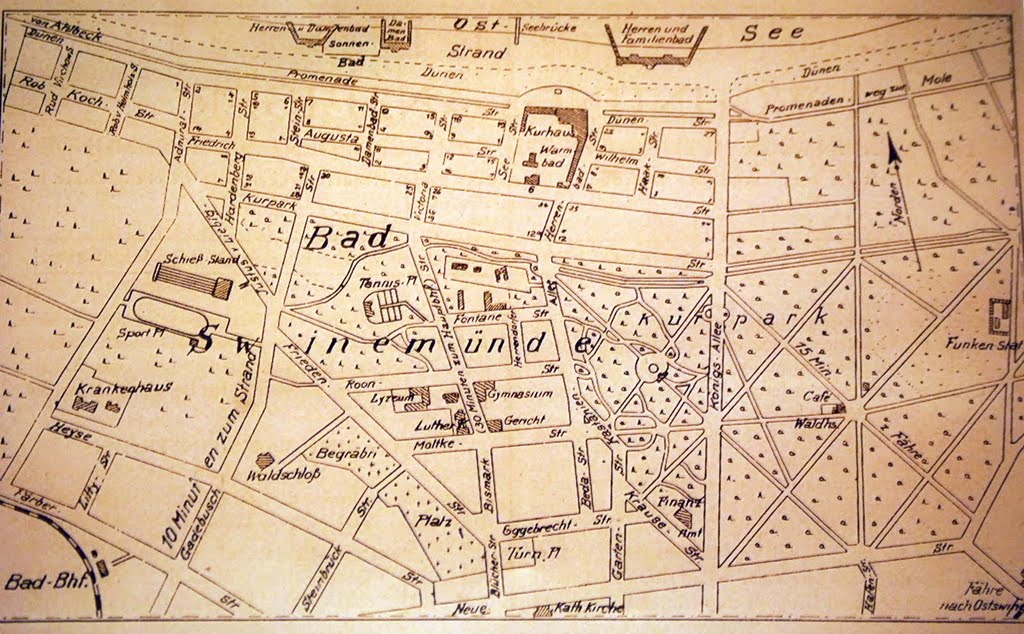 Stadtplan von Bad Swinemünde (vor 1945!) (Kururlaub 2010) by Klaus Metzger