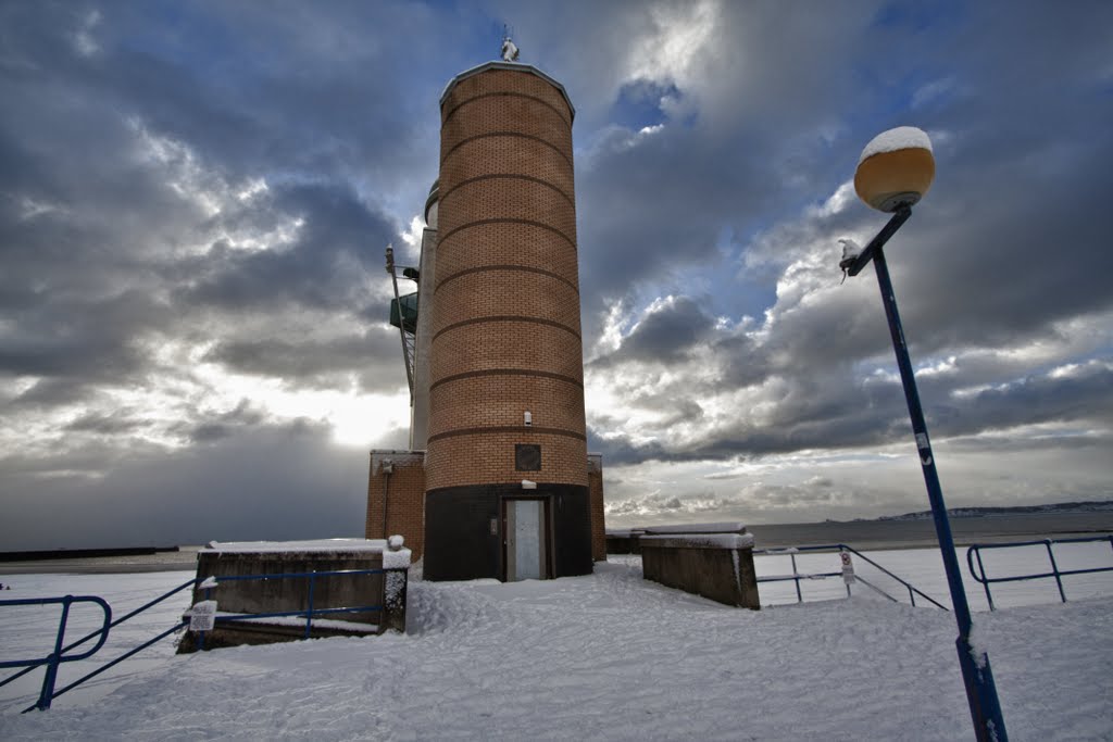 Snow, Swansea's observatory by Husker Inanna