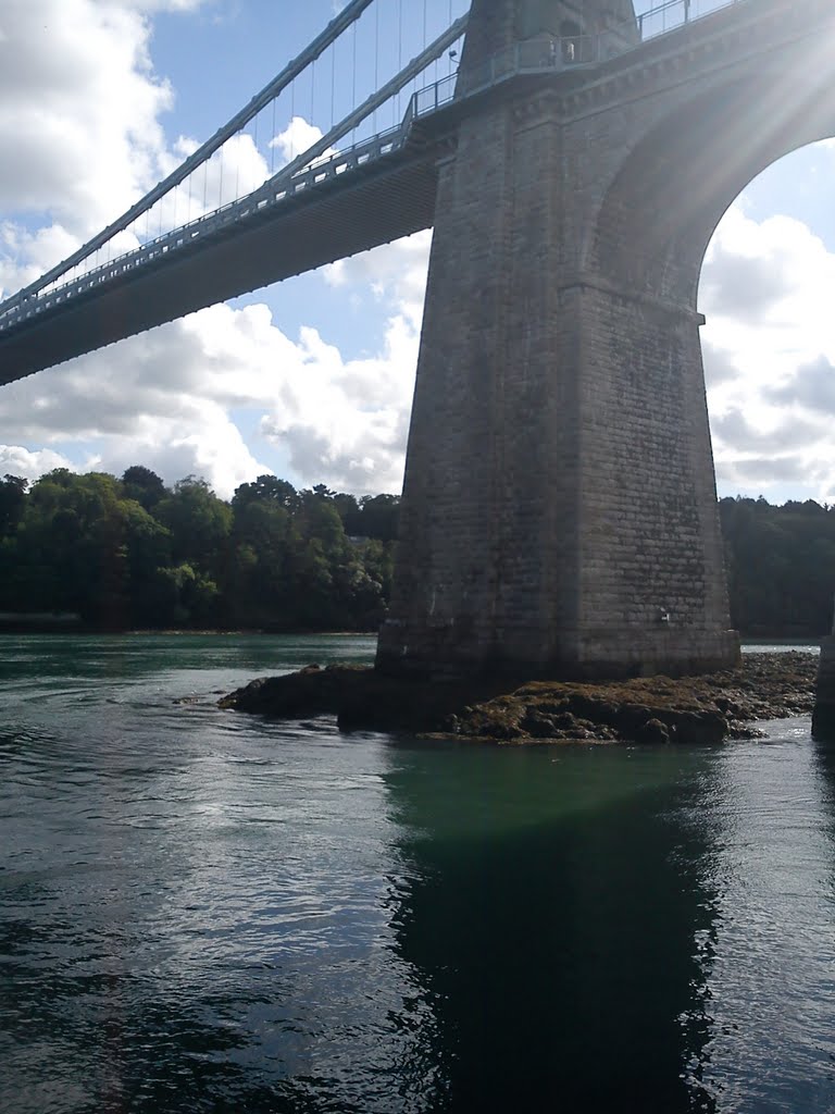 Menai Bridge pillar. by Pete