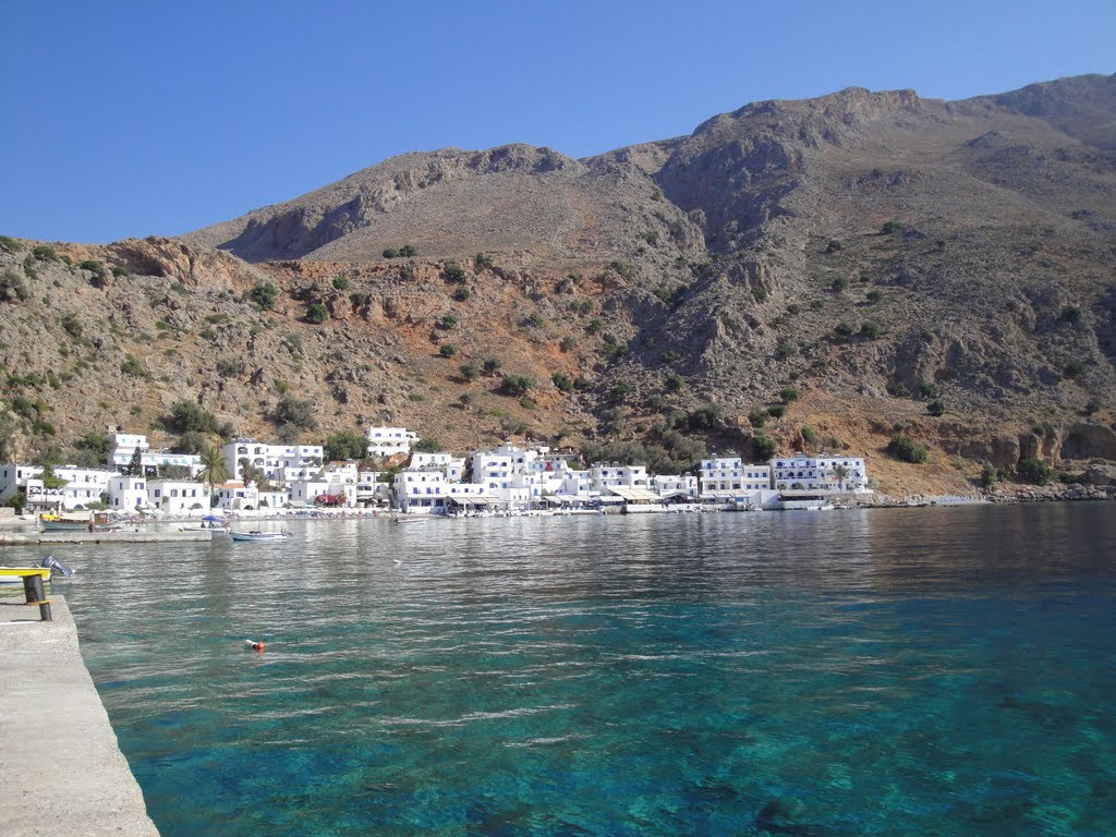 Loutro from ferry jetty. by robandcat