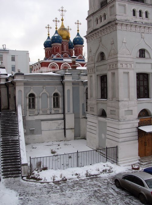 Stairs to church yard by Sergei Sarychev