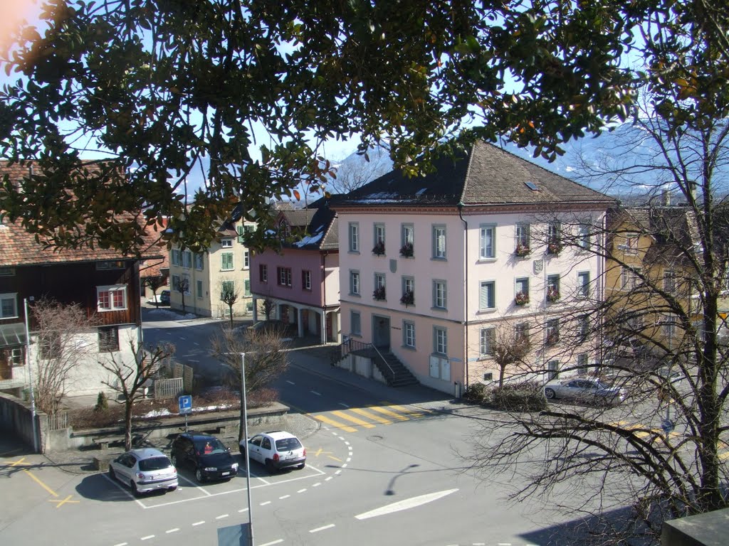 Rebstein - dorfplatz mit rathaus by mavrojani