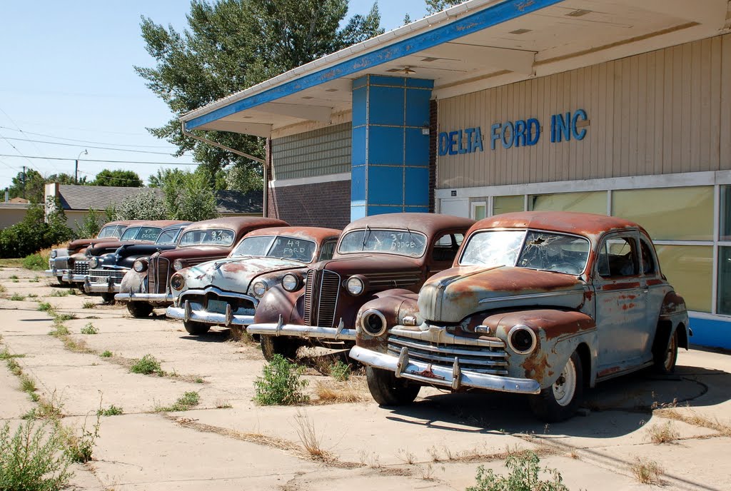 Old Cars at Delta Ford Inc. - Malta, MT by Scotch Canadian