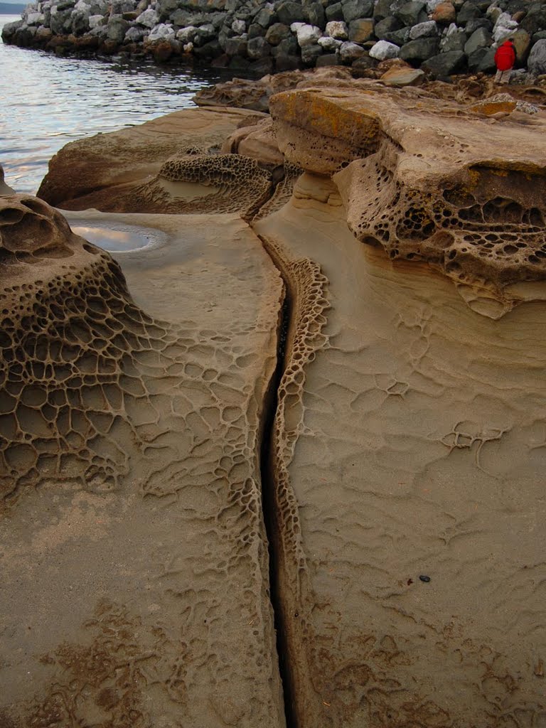 Eroding sandstone at Ford Cove by JannaNichols