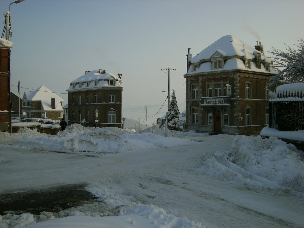 Marchin, le carrefour de Belle-Maison sous la neige by Will51