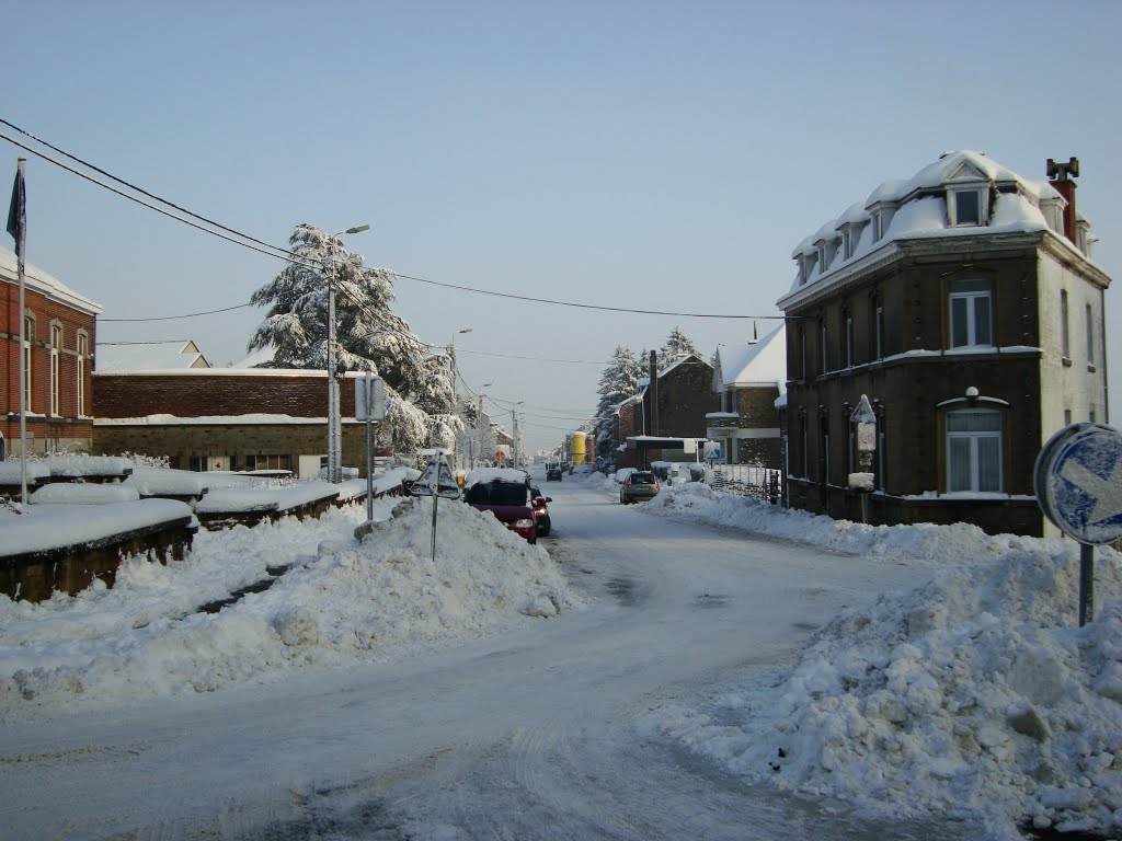 Marchin, rue Joseph Wauters sous la neige by Will51