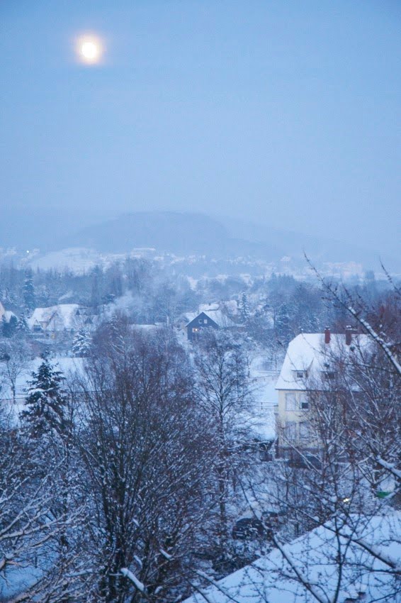 Early Moon on a winterafternon by christian  Hecker