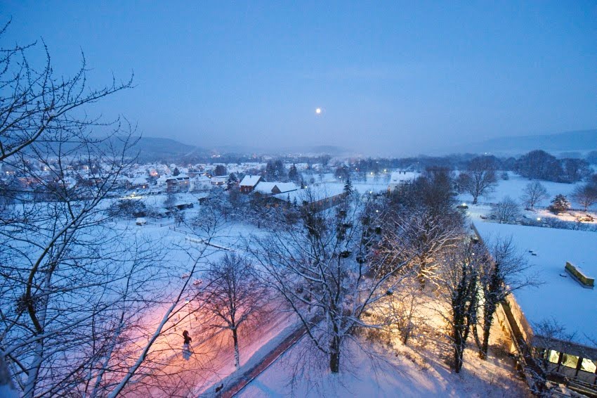 View over Bad Pyrmont in the Wintertime by christian  Hecker