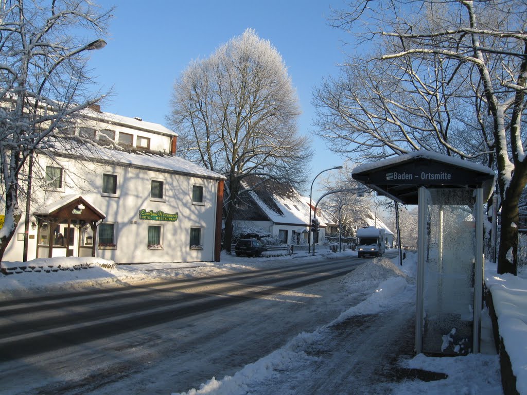 Verdener Straße, Achim-Baden: Bushaltestelle "Ortsmitte", Hotel "Landhaus Wesermarsch" by yosef79