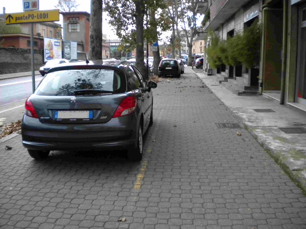 Piacenza ,Bellissimo maciapiede, passeggiata è pista ciclabile by gmassa48