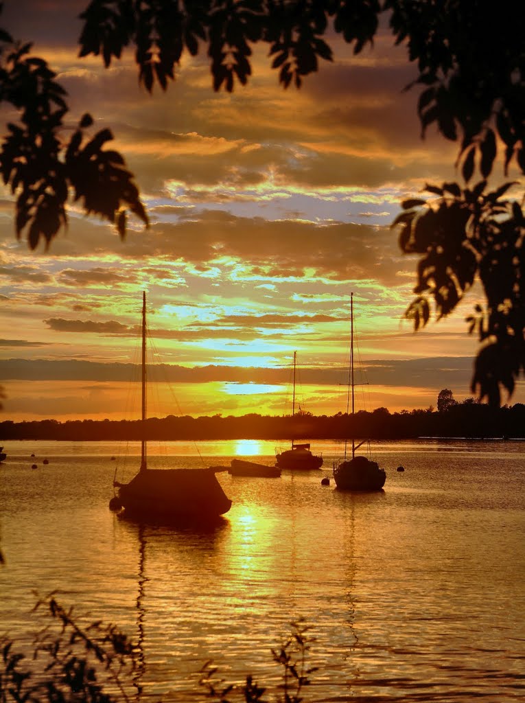 Sunset over ther broads by Mike. Baker