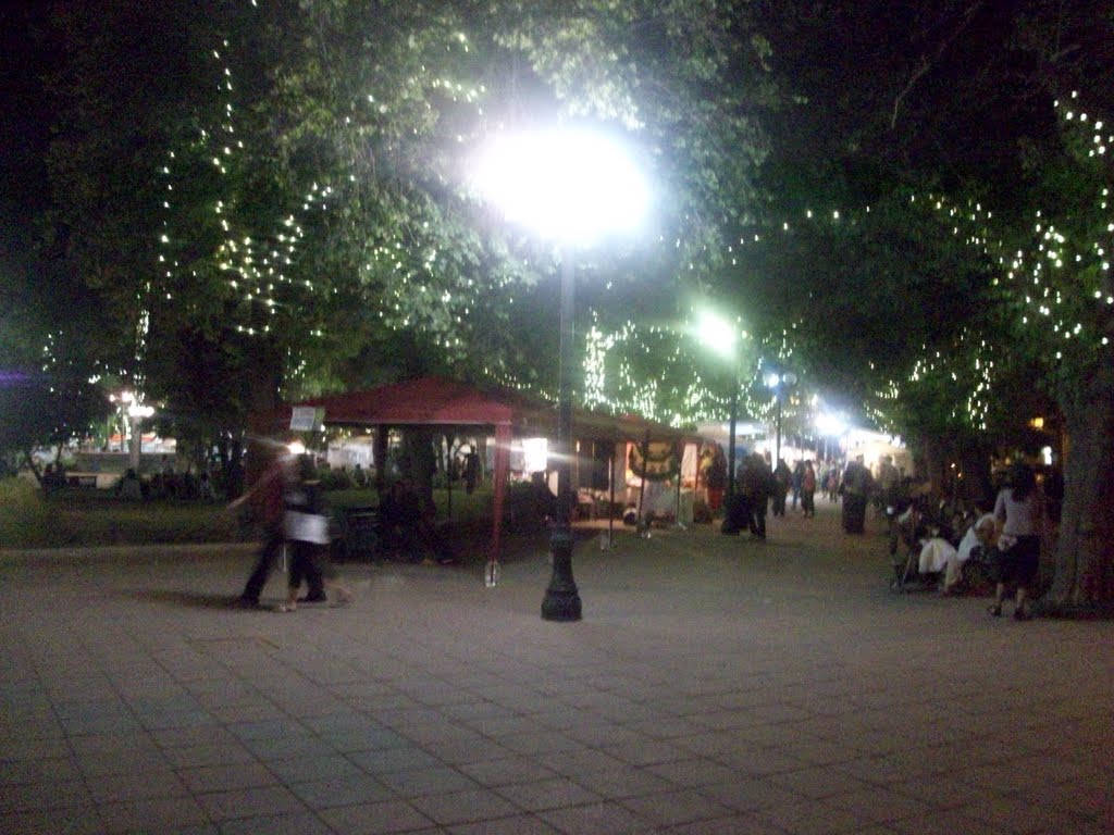 Plaza de armas de Buin de noche. Buin Santiago by Ignacio Paredes