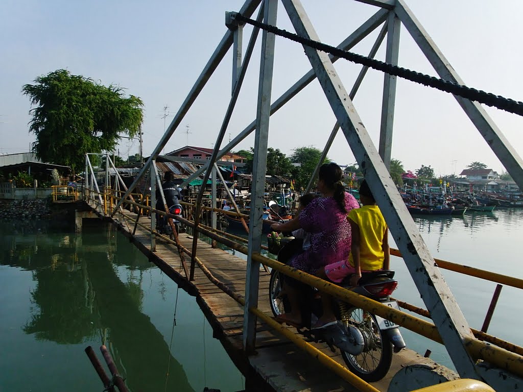 Footbridge Across River, Cha Am, Thailand by EyeMindSoul